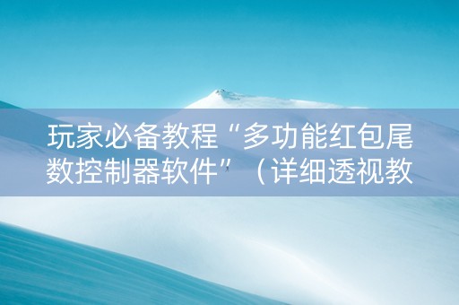 玩家必备教程“多功能红包尾数控制器软件”（详细透视教程）-哔哩哔哩