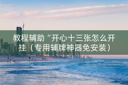 教程辅助“开心十三张怎么开挂（专用辅牌神器免安装）