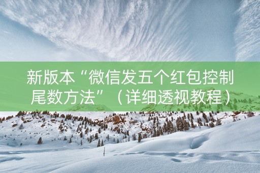 新版本“微信发五个红包控制尾数方法”（详细透视教程）-哔哩哔哩