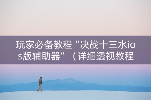 玩家必备教程“决战十三水ios版辅助器”（详细透视教程）-哔哩哔哩