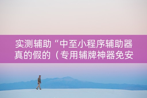 实测辅助“中至小程序辅助器真的假的（专用辅牌神器免安装）