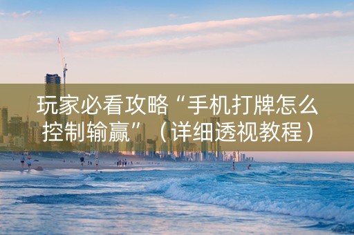玩家必看攻略“手机打牌怎么控制输赢”（详细透视教程）-哔哩哔哩