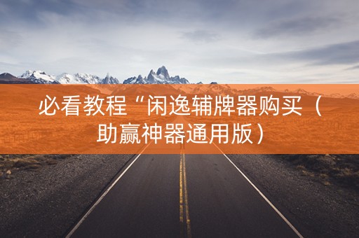 必看教程“闲逸辅牌器购买（助赢神器通用版）