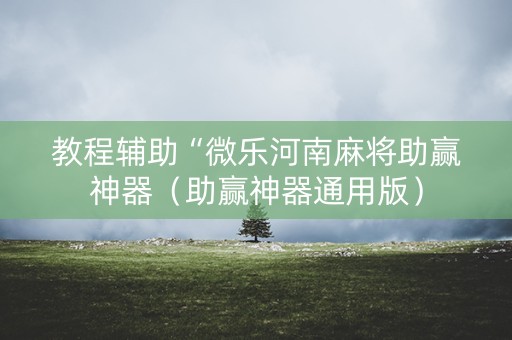 教程辅助“微乐河南麻将助赢神器（助赢神器通用版）