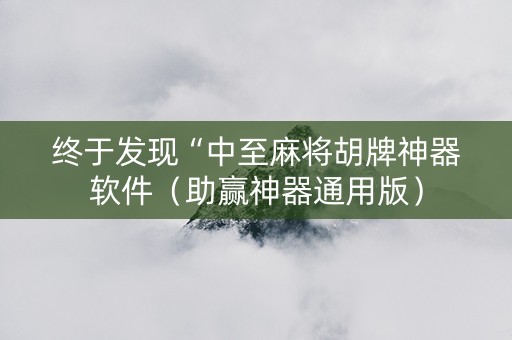 终于发现“中至麻将胡牌神器软件（助赢神器通用版）