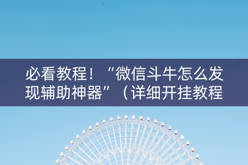 必看教程！“微信斗牛怎么发现辅助神器”（详细开挂教程）-哔哩哔哩