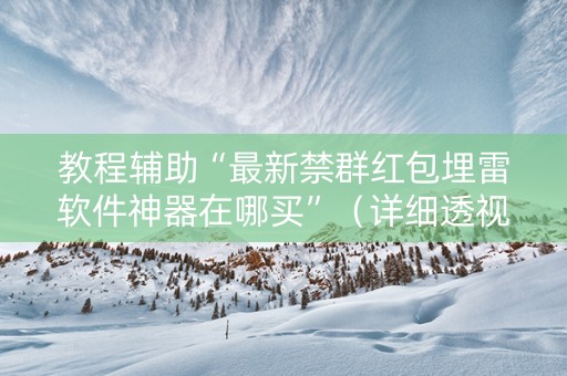教程辅助“最新禁群红包埋雷软件神器在哪买”（详细透视教程）-哔哩哔哩