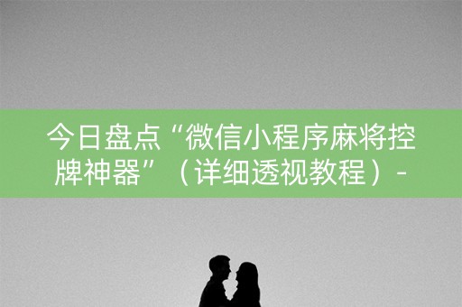 今日盘点“微信小程序麻将控牌神器”（详细透视教程）-哔哩哔哩