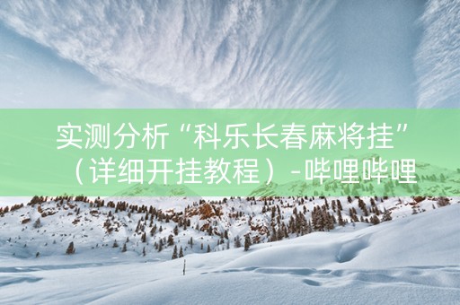 实测分析“科乐长春麻将挂”（详细开挂教程）-哔哩哔哩