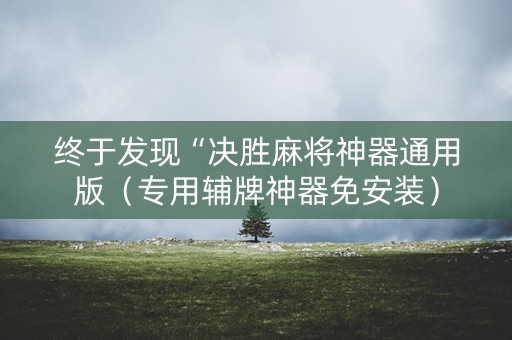终于发现“决胜麻将神器通用版（专用辅牌神器免安装）