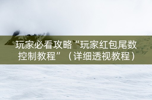 玩家必看攻略“玩家红包尾数控制教程”（详细透视教程）-哔哩哔哩