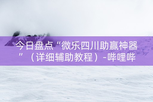 今日盘点“微乐四川助赢神器”（详细辅助教程）-哔哩哔哩