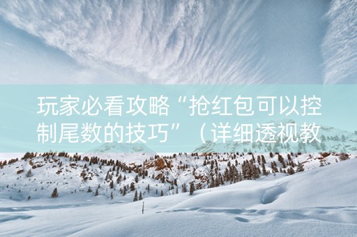 玩家必看攻略“抢红包可以控制尾数的技巧”（详细透视教程）-哔哩哔哩