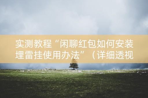 实测教程“闲聊红包如何安装埋雷挂使用办法”（详细透视教程）-哔哩哔哩