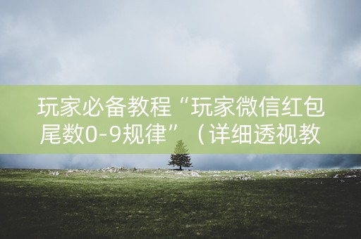 玩家必备教程“玩家微信红包尾数0-9规律”（详细透视教程）-哔哩哔哩