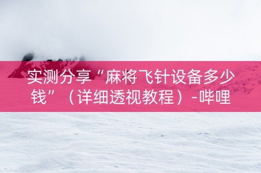 实测分享“麻将飞针设备多少钱”（详细透视教程）-哔哩哔哩