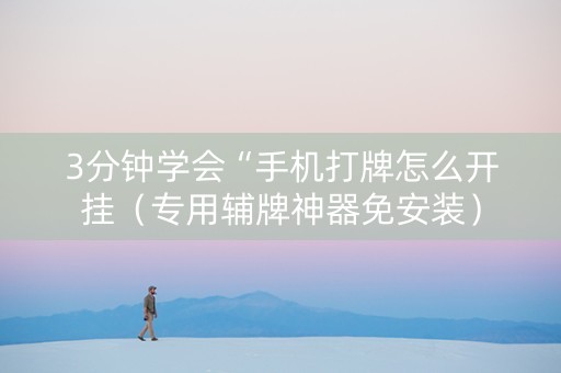 3分钟学会“手机打牌怎么开挂（专用辅牌神器免安装）