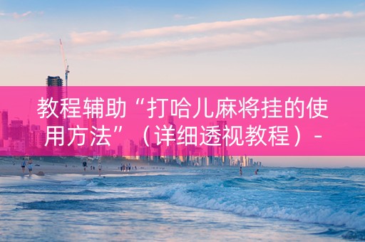 教程辅助“打哈儿麻将挂的使用方法”（详细透视教程）-哔哩哔哩