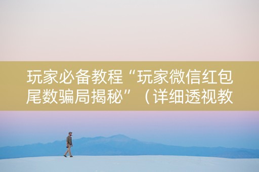 玩家必备教程“玩家微信红包尾数骗局揭秘”（详细透视教程）-哔哩哔哩