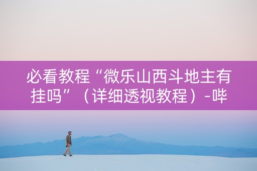 必看教程“微乐山西斗地主有挂吗”（详细透视教程）-哔哩哔哩