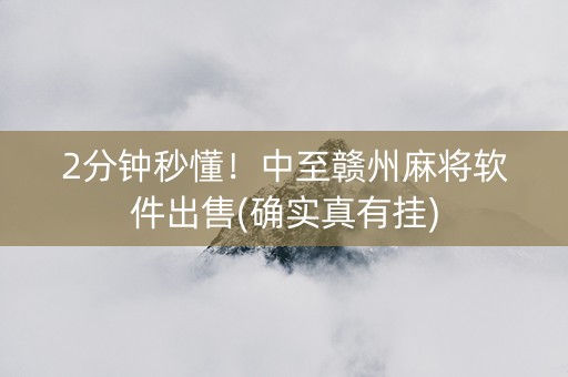 2分钟秒懂！中至赣州麻将软件出售(确实真有挂)
