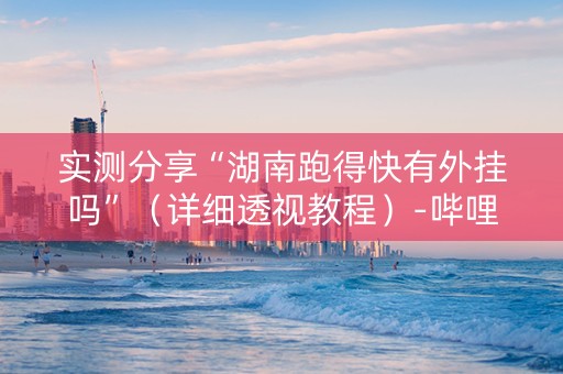 实测分享“湖南跑得快有外挂吗”（详细透视教程）-哔哩哔哩