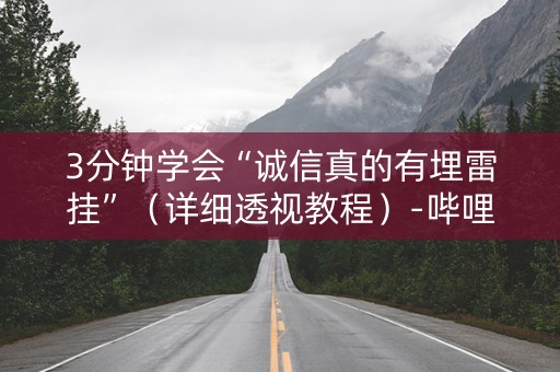 3分钟学会“诚信真的有埋雷挂”（详细透视教程）-哔哩哔哩