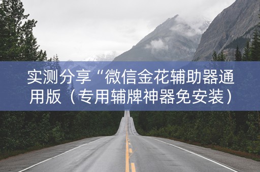 实测分享“微信金花辅助器通用版（专用辅牌神器免安装）