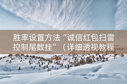 胜率设置方法“诚信红包扫雷控制尾数挂”（详细透视教程）-哔哩哔哩