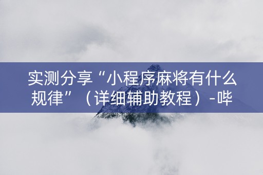 实测分享“小程序麻将有什么规律”（详细辅助教程）-哔哩哔哩