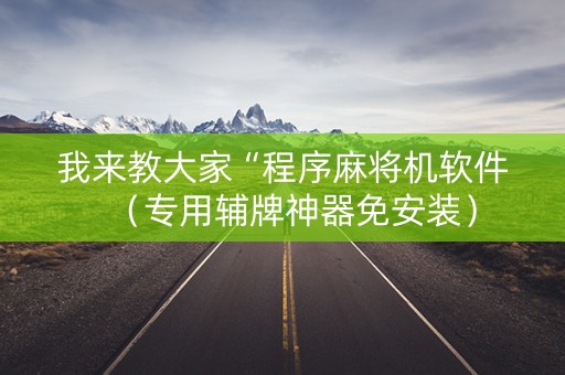我来教大家“程序麻将机软件（专用辅牌神器免安装）