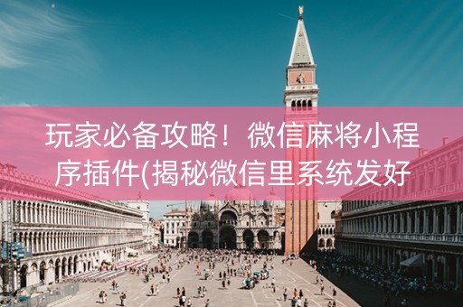 玩家必备攻略！微信麻将小程序插件(揭秘微信里系统发好牌)