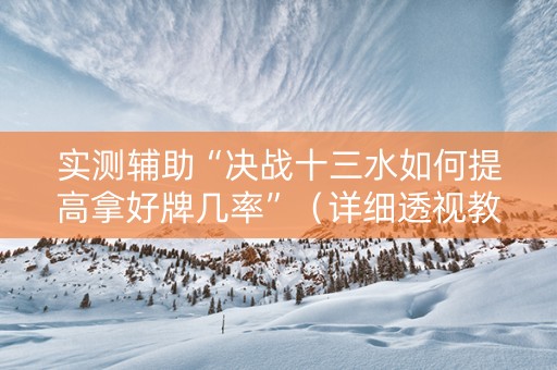 实测辅助“决战十三水如何提高拿好牌几率”（详细透视教程）-哔哩哔哩