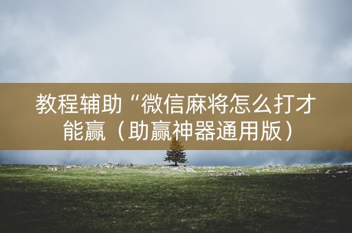 教程辅助“微信麻将怎么打才能赢（助赢神器通用版）