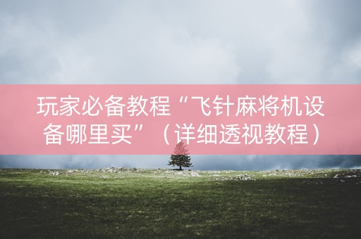 玩家必备教程“飞针麻将机设备哪里买”（详细透视教程）-哔哩哔哩