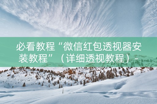 必看教程“微信红包透视器安装教程”（详细透视教程）-哔哩哔哩