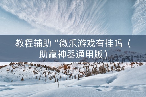 教程辅助“微乐游戏有挂吗（助赢神器通用版）