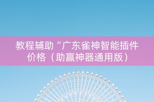 教程辅助“广东雀神智能插件价格（助赢神器通用版）