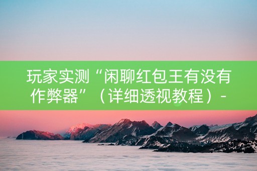 玩家实测“闲聊红包王有没有作弊器”（详细透视教程）-哔哩哔哩