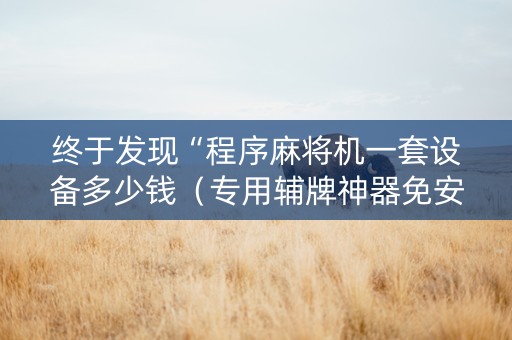 终于发现“程序麻将机一套设备多少钱（专用辅牌神器免安装）