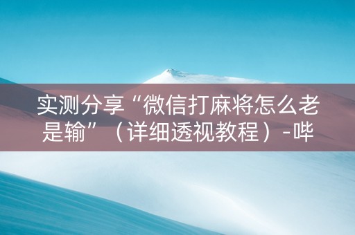 实测分享“微信打麻将怎么老是输”（详细透视教程）-哔哩哔哩