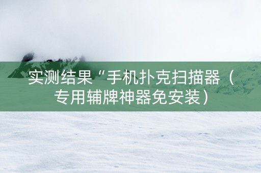 实测结果“手机扑克扫描器（专用辅牌神器免安装）