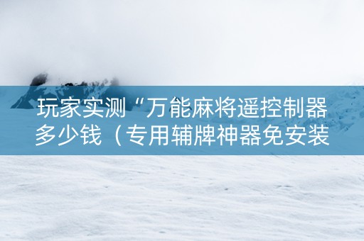 玩家实测“万能麻将遥控制器多少钱（专用辅牌神器免安装）