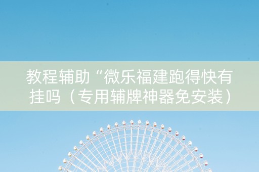 教程辅助“微乐福建跑得快有挂吗（专用辅牌神器免安装）