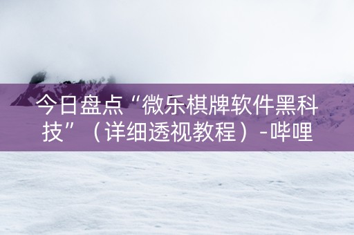 今日盘点“微乐棋牌软件黑科技”（详细透视教程）-哔哩哔哩