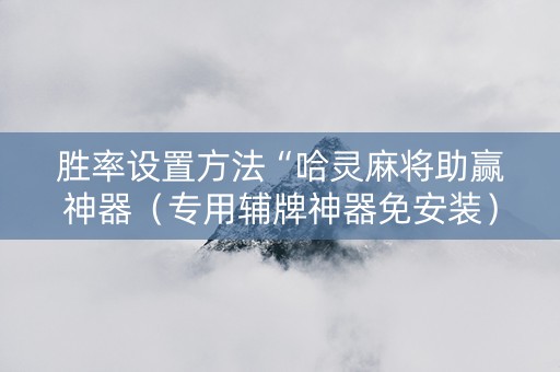 胜率设置方法“哈灵麻将助赢神器（专用辅牌神器免安装）