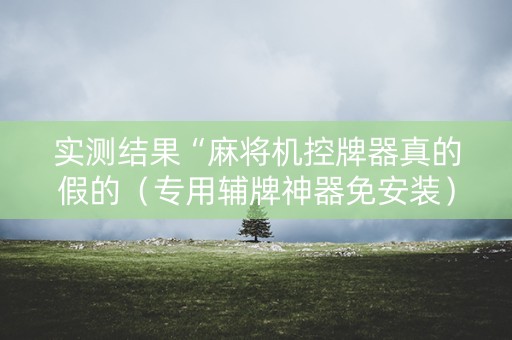 实测结果“麻将机控牌器真的假的（专用辅牌神器免安装）