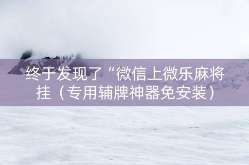 终于发现了“微信上微乐麻将挂（专用辅牌神器免安装）