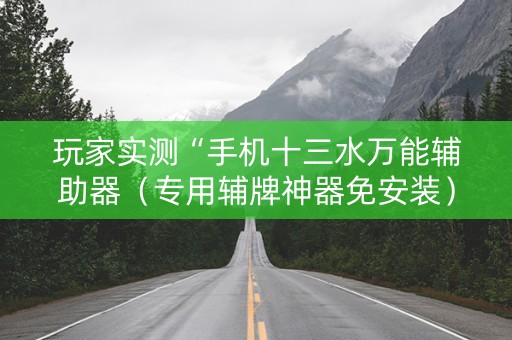 玩家实测“手机十三水万能辅助器（专用辅牌神器免安装）