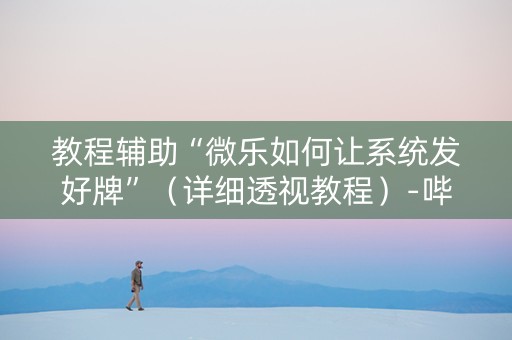 教程辅助“微乐如何让系统发好牌”（详细透视教程）-哔哩哔哩